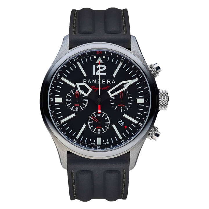 Flieger 46 Chronograph Steel Black