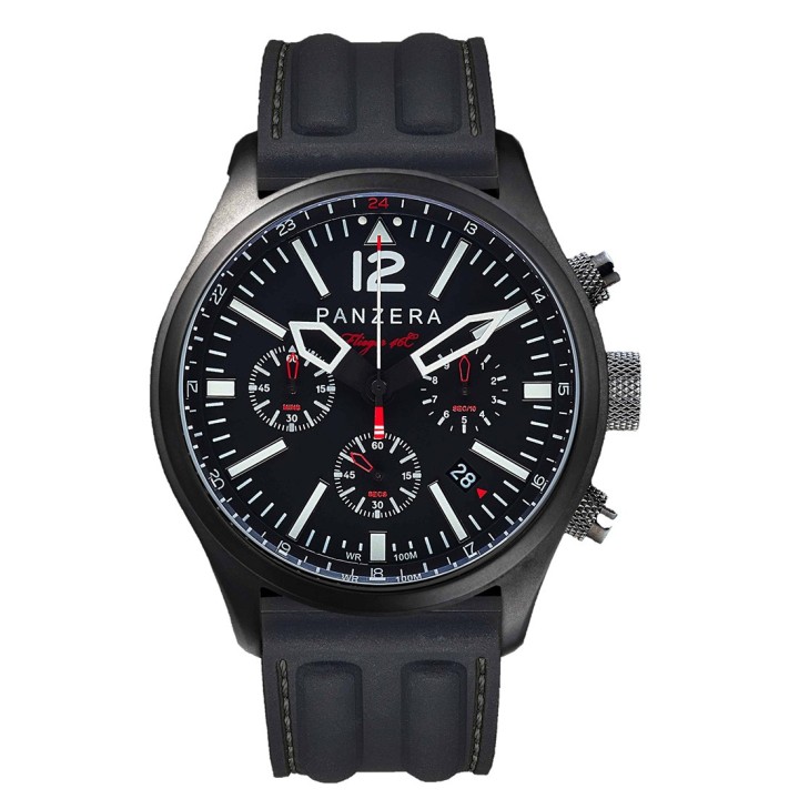 Flieger 46 Chronograph Black Silicon