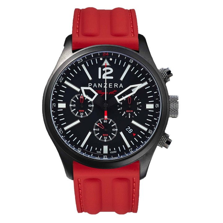 Flieger 46 Chronograph Black Red