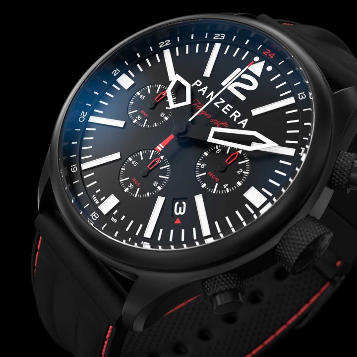 Flieger 46 Chronograph Black Red