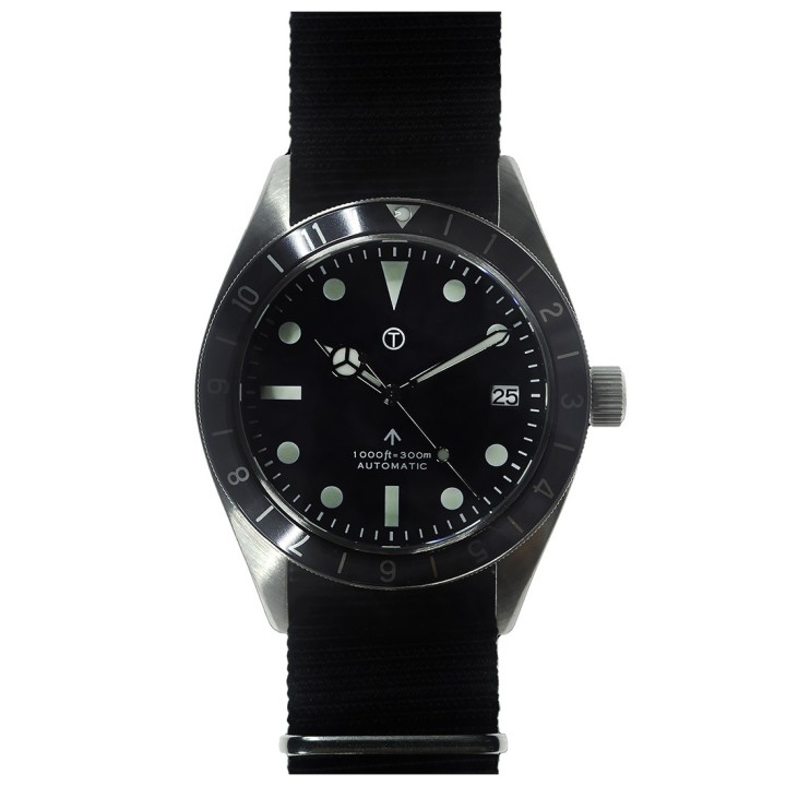 Classic 1960s Pattern Grey Automatic Dual Time Zone Divers