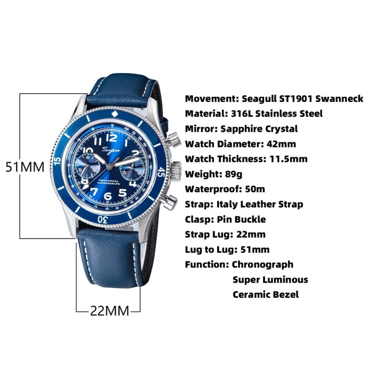 Sugess Chrono S423 Pilot military