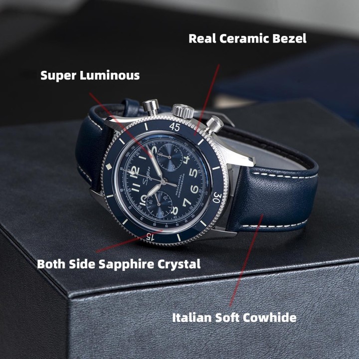 Sugess Chrono S423 Pilot military Blue