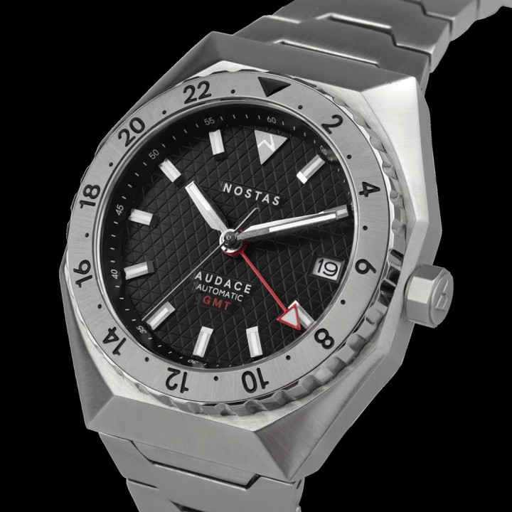 AUDACE GMT NERO ACCIAIO
