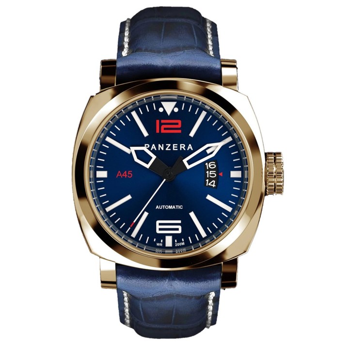 Aquamarine 45 - Gold Blue Leather