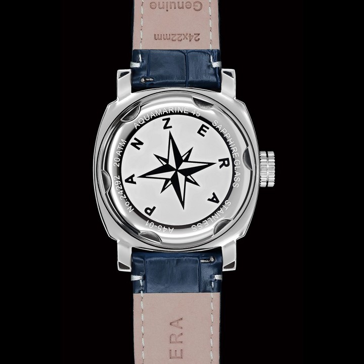 Aquamarine 45 - Gold Blue Leather