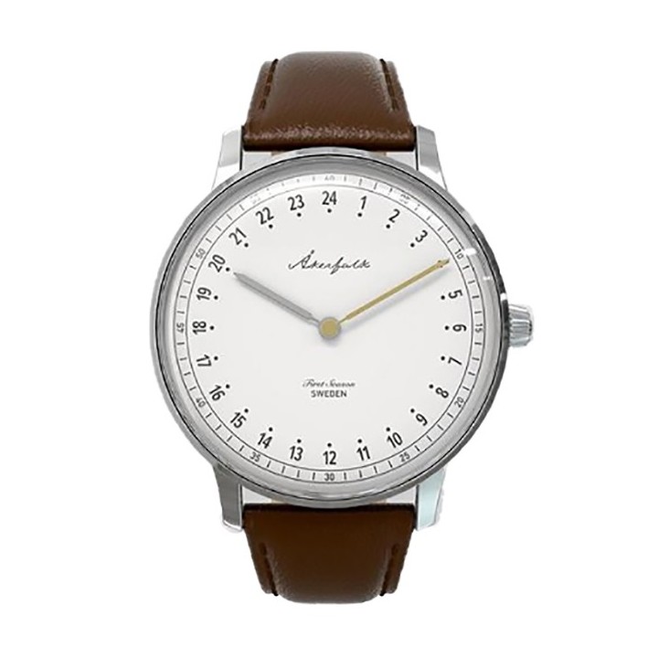 First Season Silver White with Brown Leather