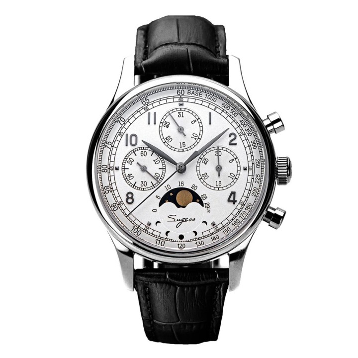Sugess S389 White MoonPhase Master Chronograph