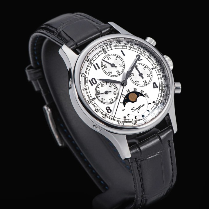 Sugess S389 White MoonPhase Master Chronograph