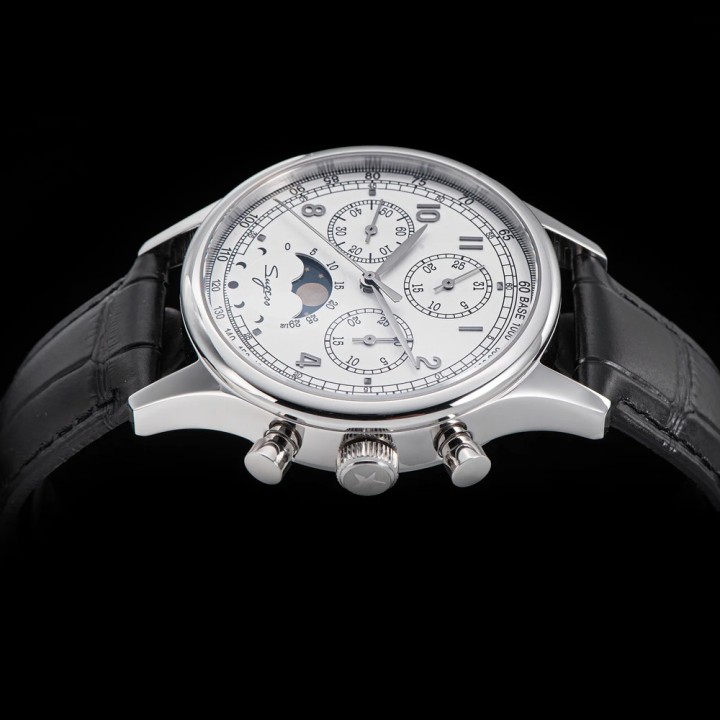 Sugess S389 White MoonPhase Master Chronograph