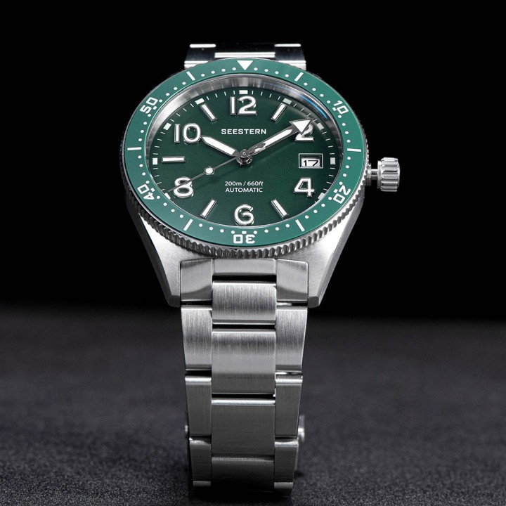 Seestern S434 Green (fibbia e cassa graffiati)