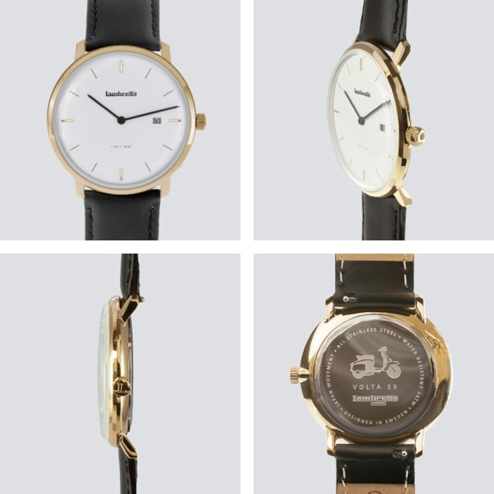 Volta 39 Leather Gold White Black