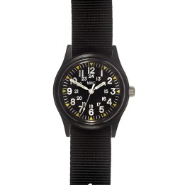 Classic 1960s/70s Pattern Matt Black Vietnam Watch
