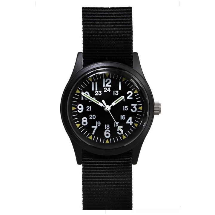 Classic 1960s/70s Pattern Matt Black Vietnam Watch (Unbranded Dial)