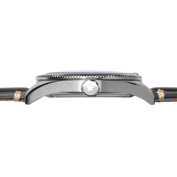 Iron Will Black Dial Black Leather Strap
