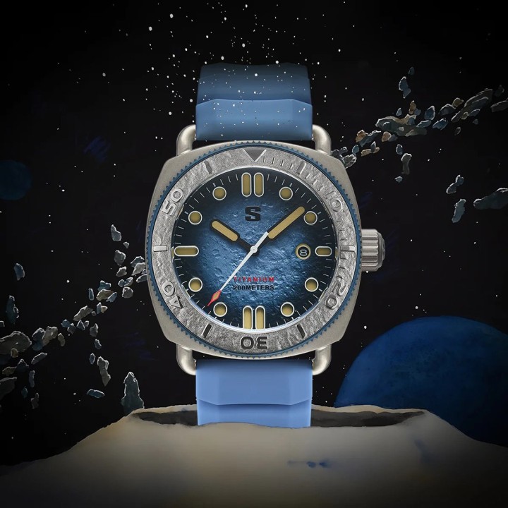 TITANIUM Defender Blue Lunar Dial Blue Silicon Strap