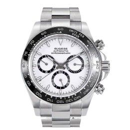 Sugess S418-2 Automatic Chronograph White Ceramic insert