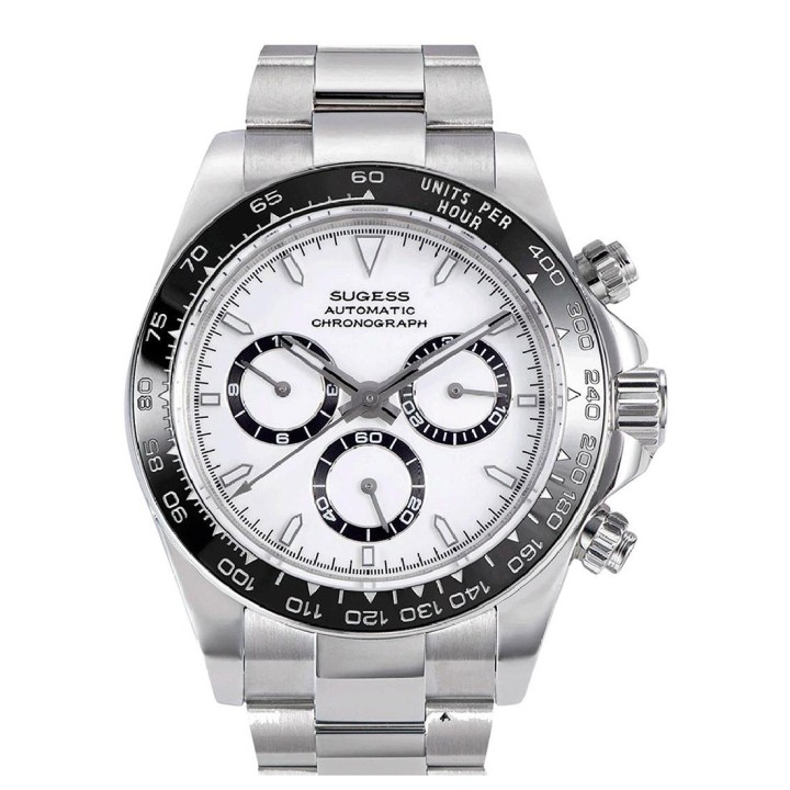 Sugess S418-2 Automatic Chronograph White Ceramic insert