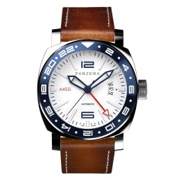 Aquamarine 45 G White-Brown Leather