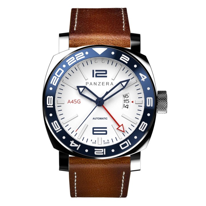 Aquamarine 45 G White-Brown Leather