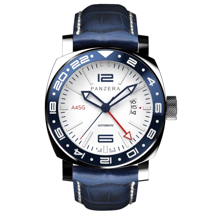 Aquamarine 45 G White-Blue Leather