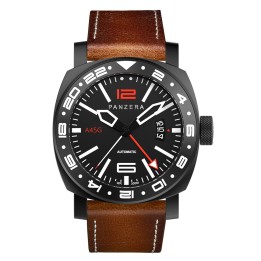 Aquamarine 45 G PVD Black Leather