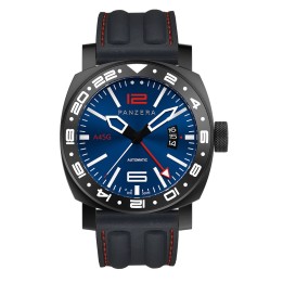 Aquamarine 45 G - PVD Black-Blue Silicone