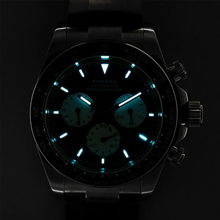 Sugess S418-2 Automatic Chronograph Black Panda