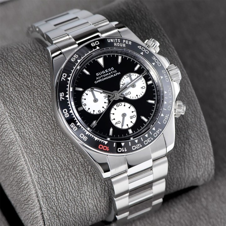Sugess S418-2 Automatic Chronograph Black Panda
