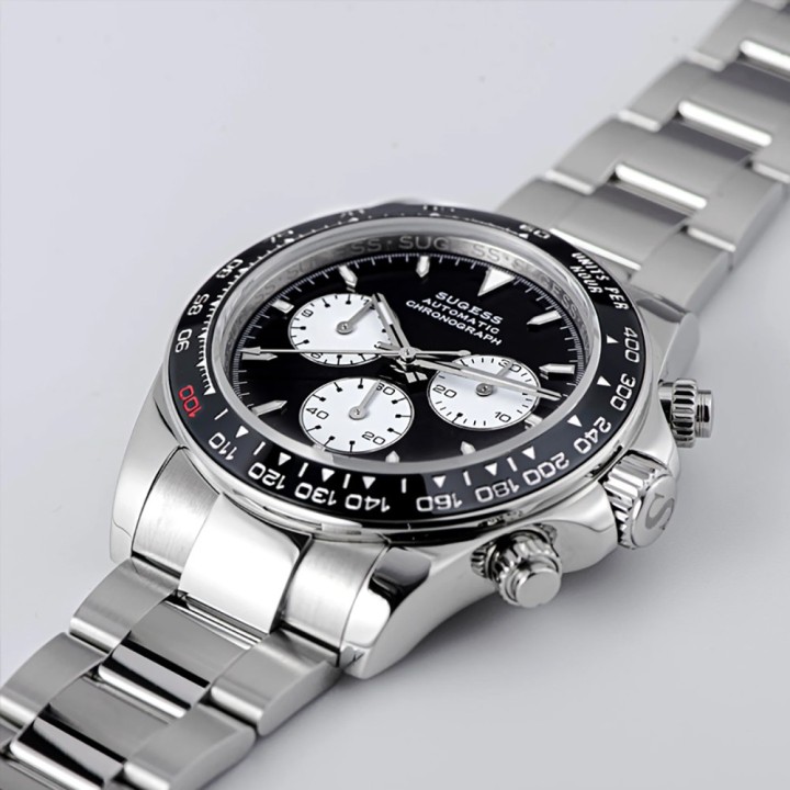 Sugess S418-2 Automatic Chronograph Black Panda