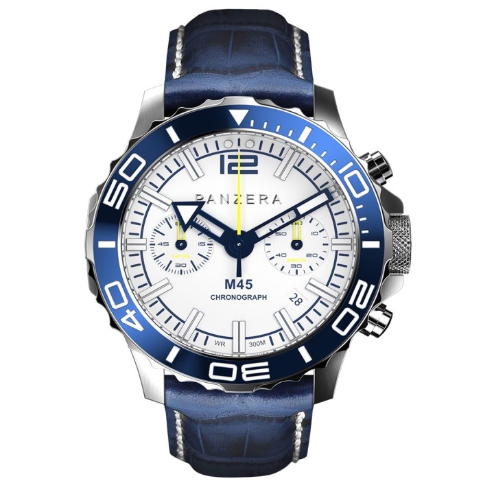 MECHA 45C WHITE LEATHER BLUE
