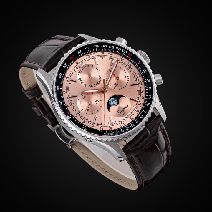 S468 Sugess Moonphase Master Rose gold steel