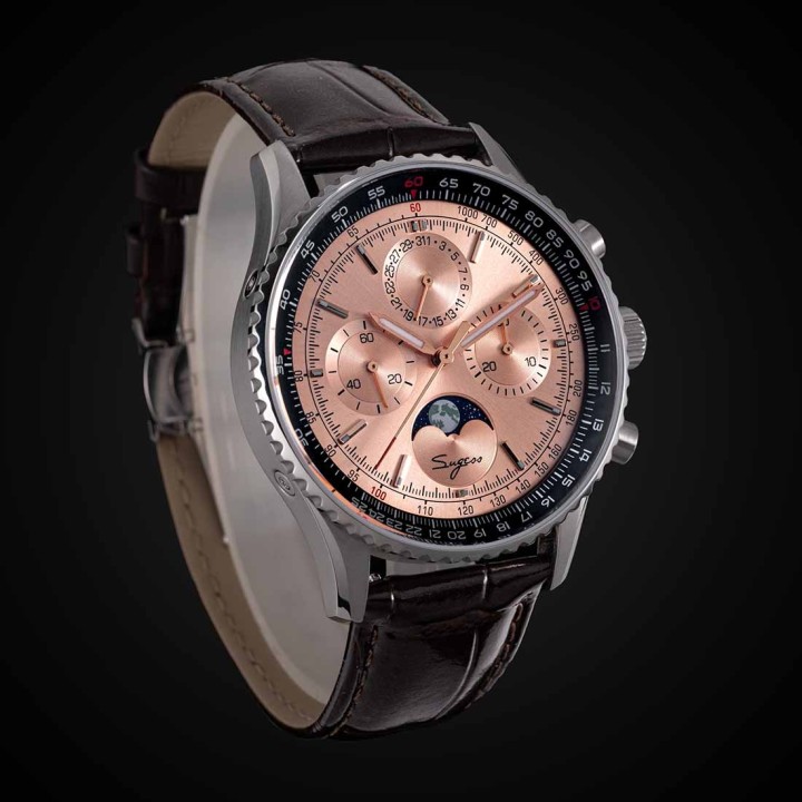 S468 Sugess Moonphase Master Rose gold steel