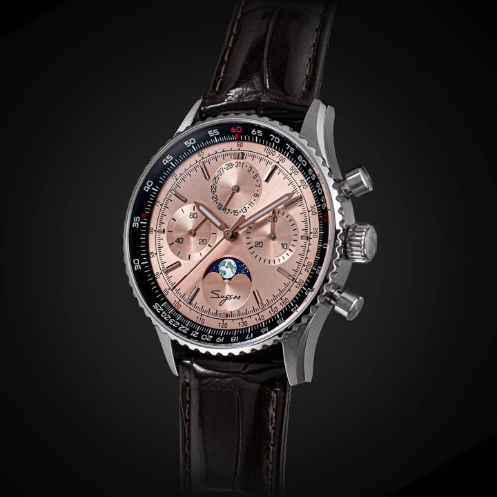 S468 Sugess Moonphase Master Rose gold steel