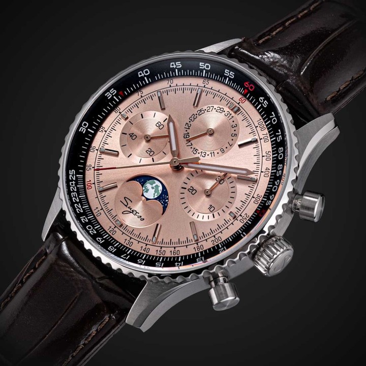 S468 Sugess Moonphase Master Rose gold steel