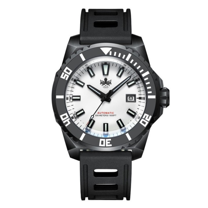 LEVIATHAN PY032E DLC 500M Automatic Diver Watch White