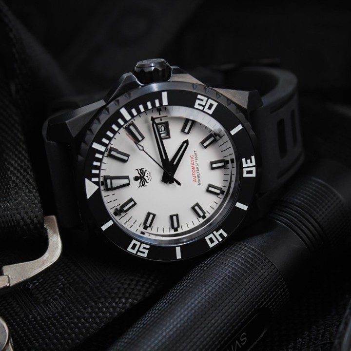 LEVIATHAN PY032E DLC 500M Automatic Diver Watch White