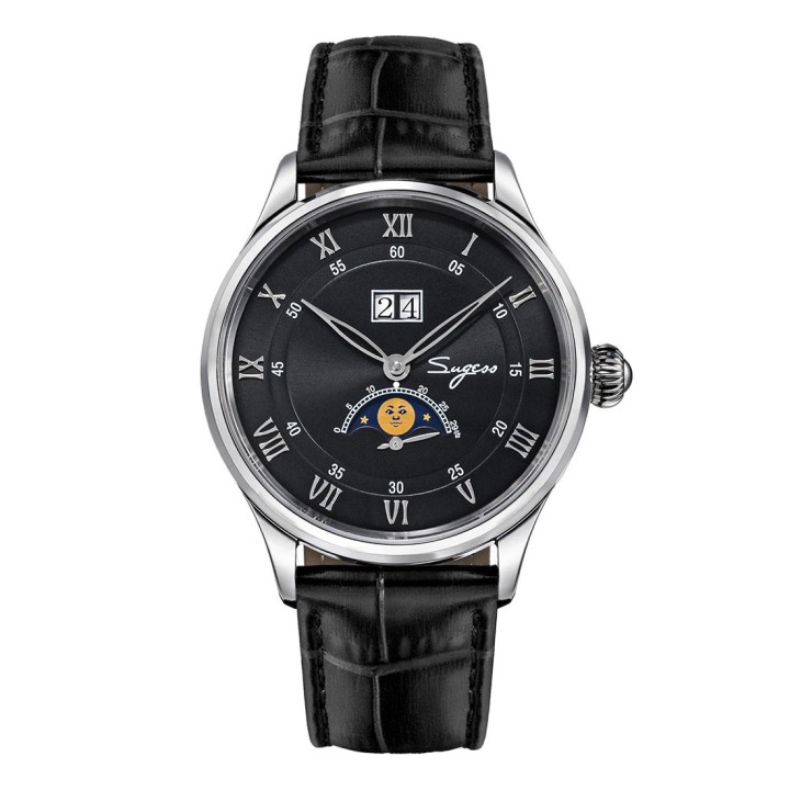 Sugess S437-2 MoonPhase Master Automatic Black