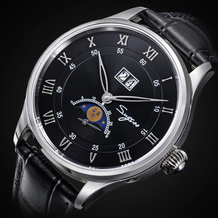 Sugess S437-2 MoonPhase Master Automatic Black