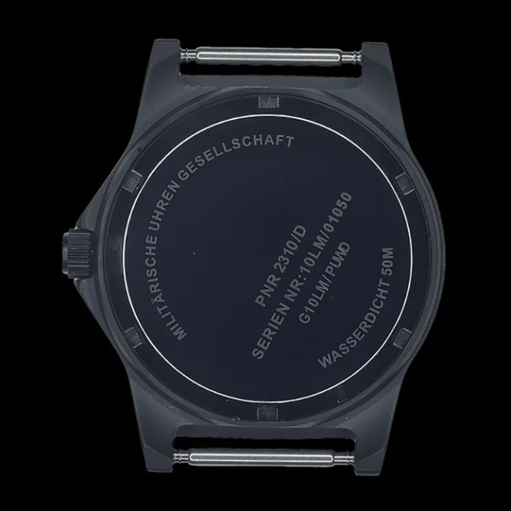 G10LM Pattern Military Watch With White Dial in Covert Non Reflective Black PVD Steel