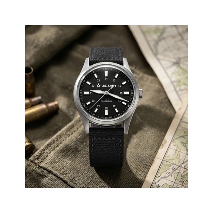 FIELD U.S. Army Steel White Quartz Black Canvas