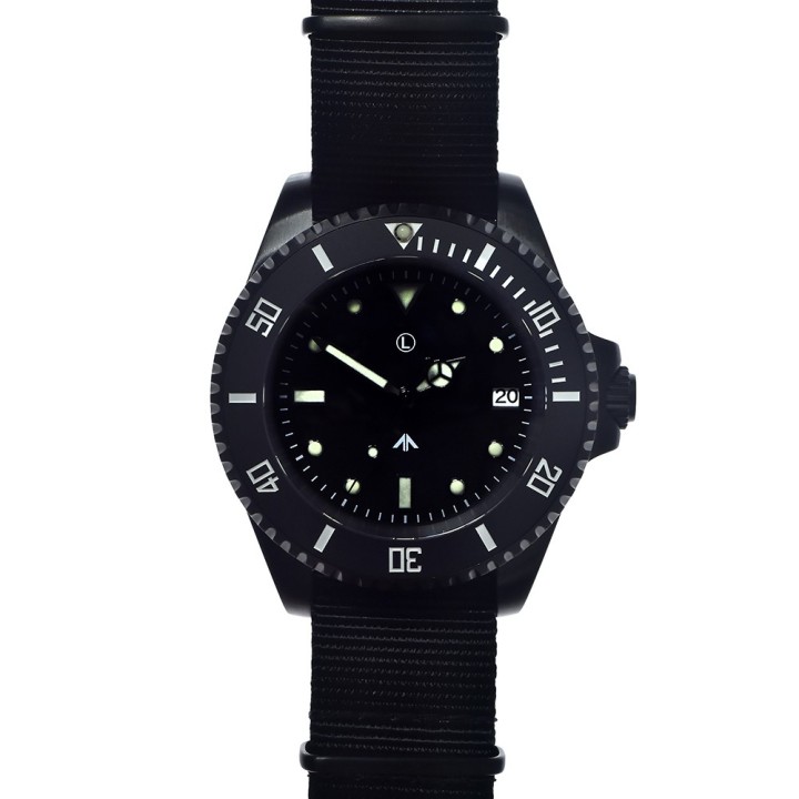24 Jewel 300m Auto Submariner Black PVD Steel (Sterile)