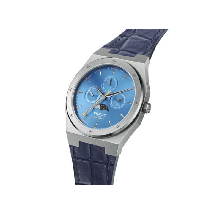 Lunar Calendar - Silver Blue Leather