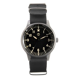 Classic 44mm XL Retro Design Military Watch with 12 Hour Dial Format