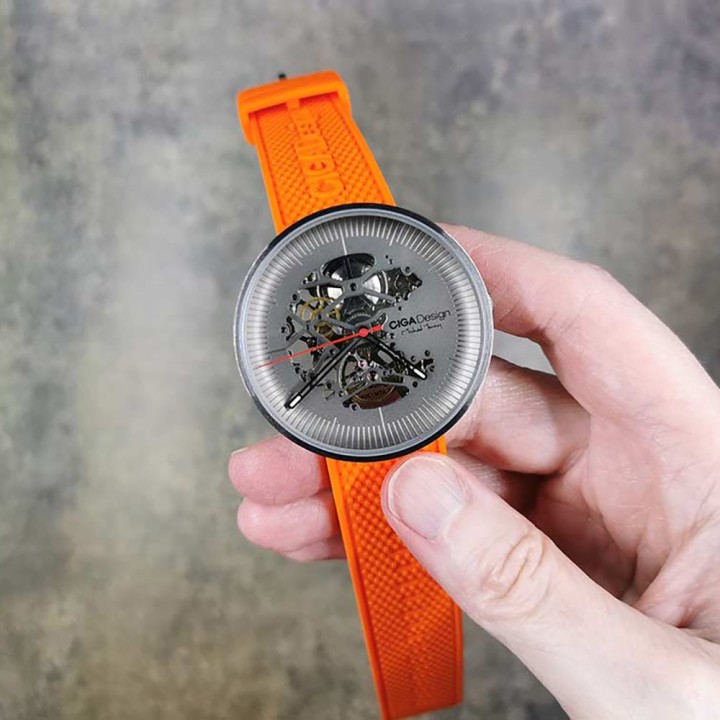 Michael Young Series Titanium Automatic Skeleton Orange