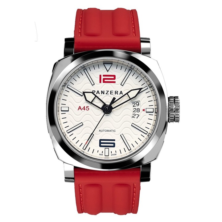 Panzera Aquamarine 45 White Red – Automatic Diver