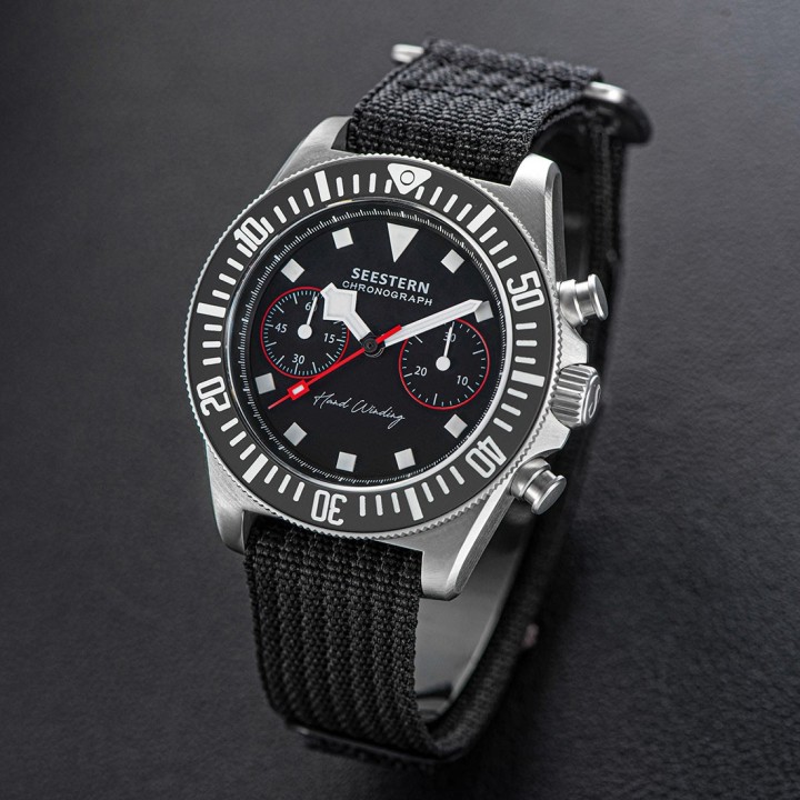 Seestern Black Manual Chronograph – Cronografo manuale