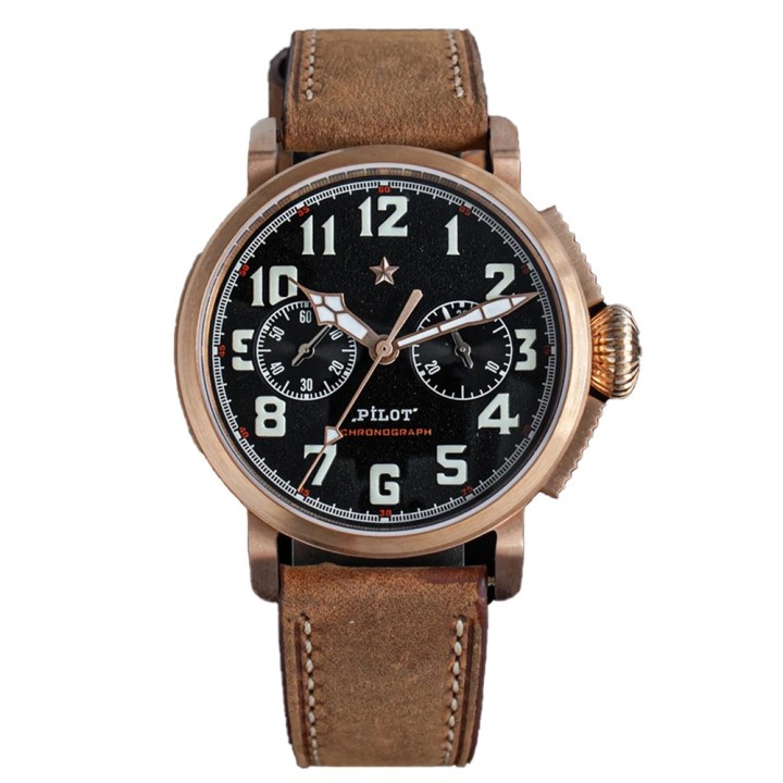 Sugess Pilot Chronograph Bronze – Cronografo manuale