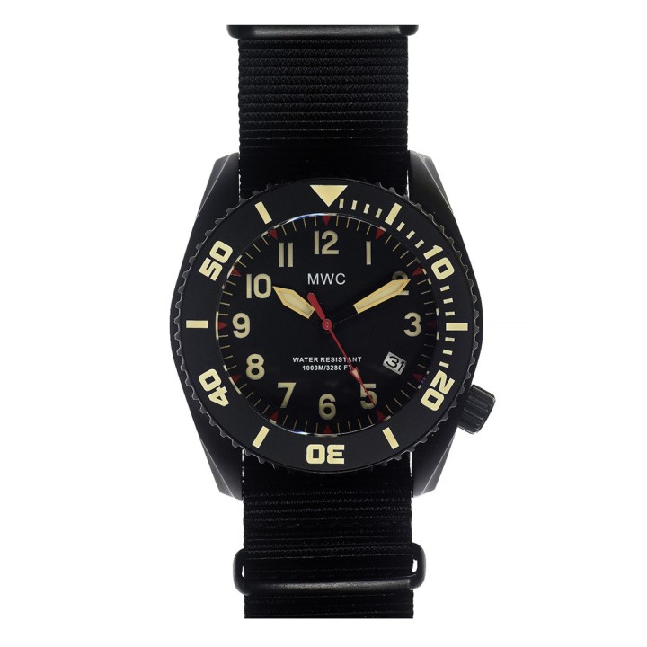 MWC "Depthmaster" 100atm / 3,280ft / 1000m Water Resistant Military Divers Watch in PVD Titanium Case